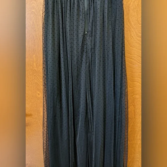 Windsor Black Dotted Mesh Prom Dress - Picture 5 of 9